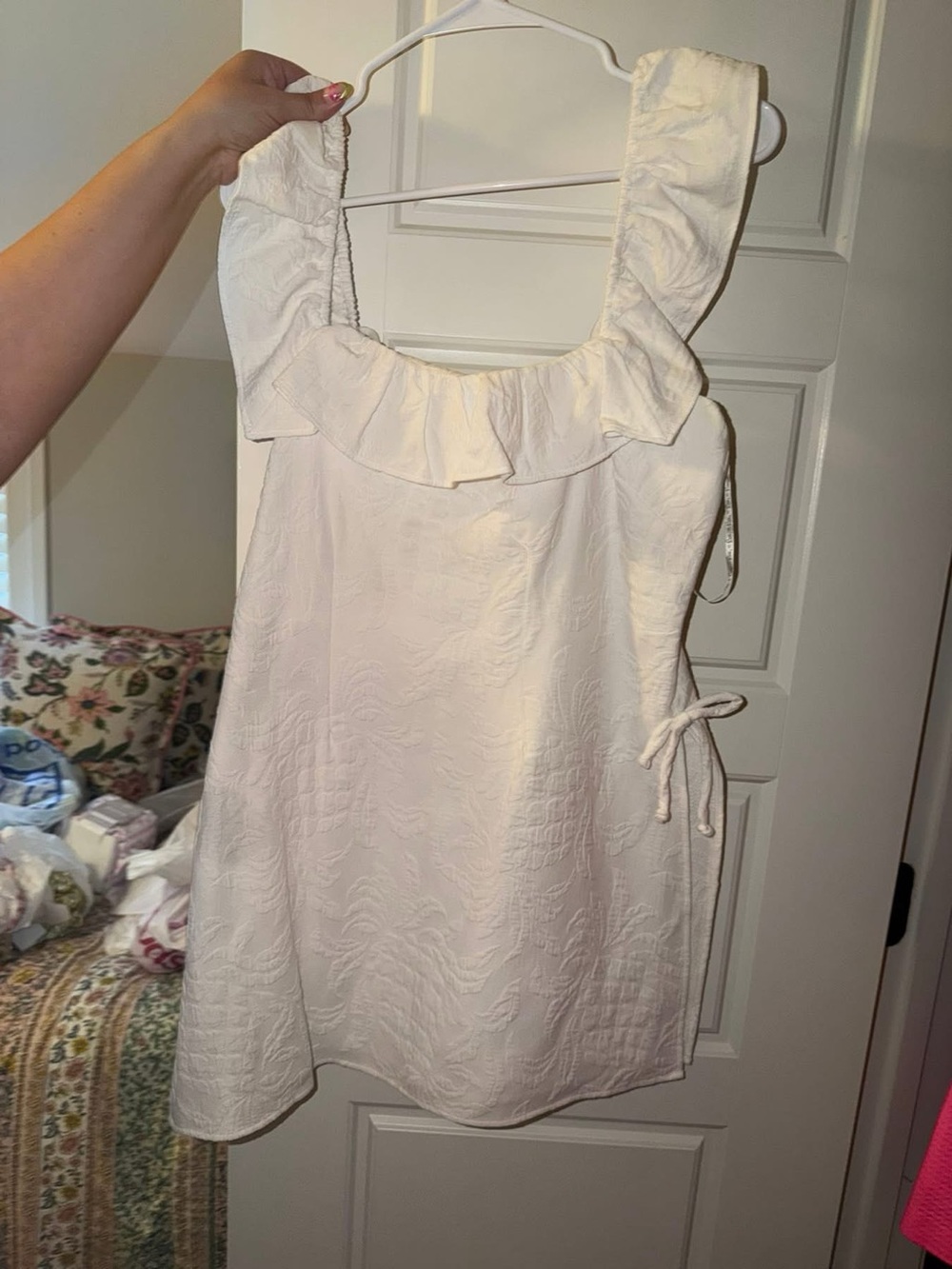 Lilly Pulitzer White Ruffled Strap Sundress